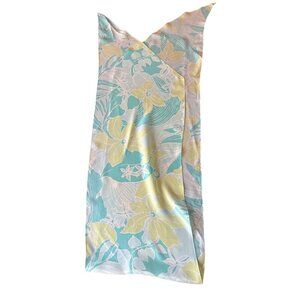Vintage Floral Turquoise & Lime Green Sheer‎ Scarf